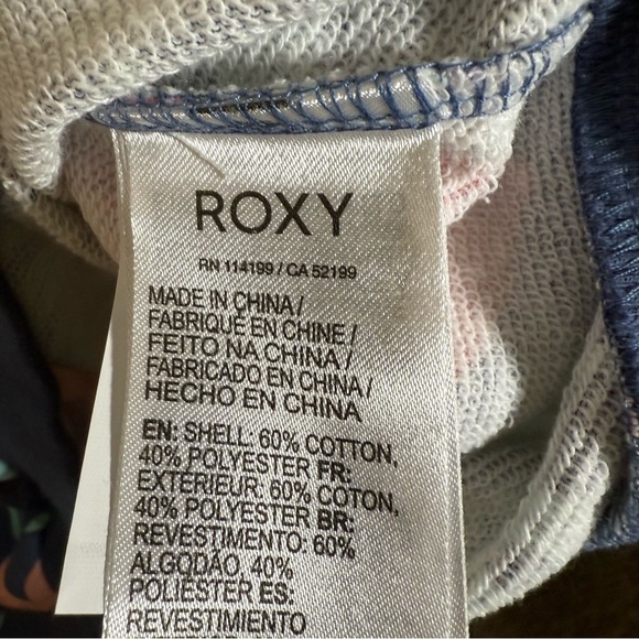 Roxy Girl In The Blue Floral Crewneck Pullover Sweatshirt size XL - Picture 5 of 6